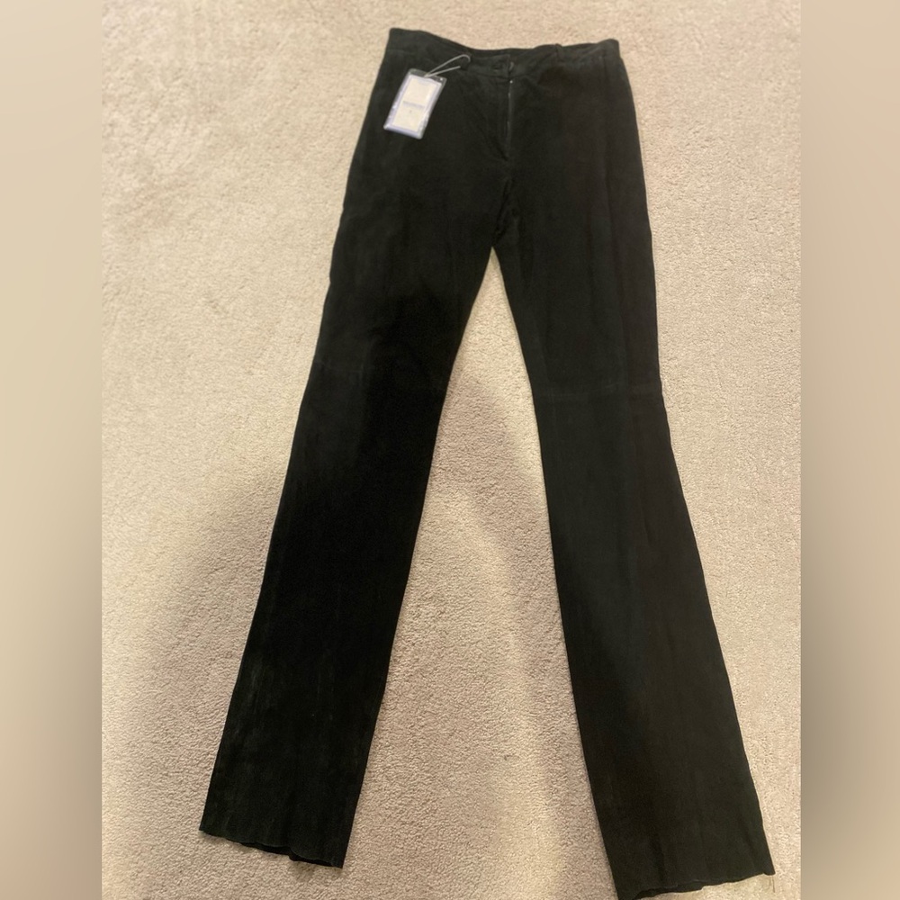 Trussardi Black suede trousers, fully lined, size 42